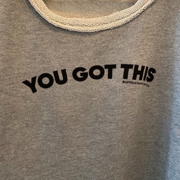 BUFFALO DAVID BITTON OVERSIZED DISTRESSED VINTAGE GREY SWEATER - Picture 2 of 4